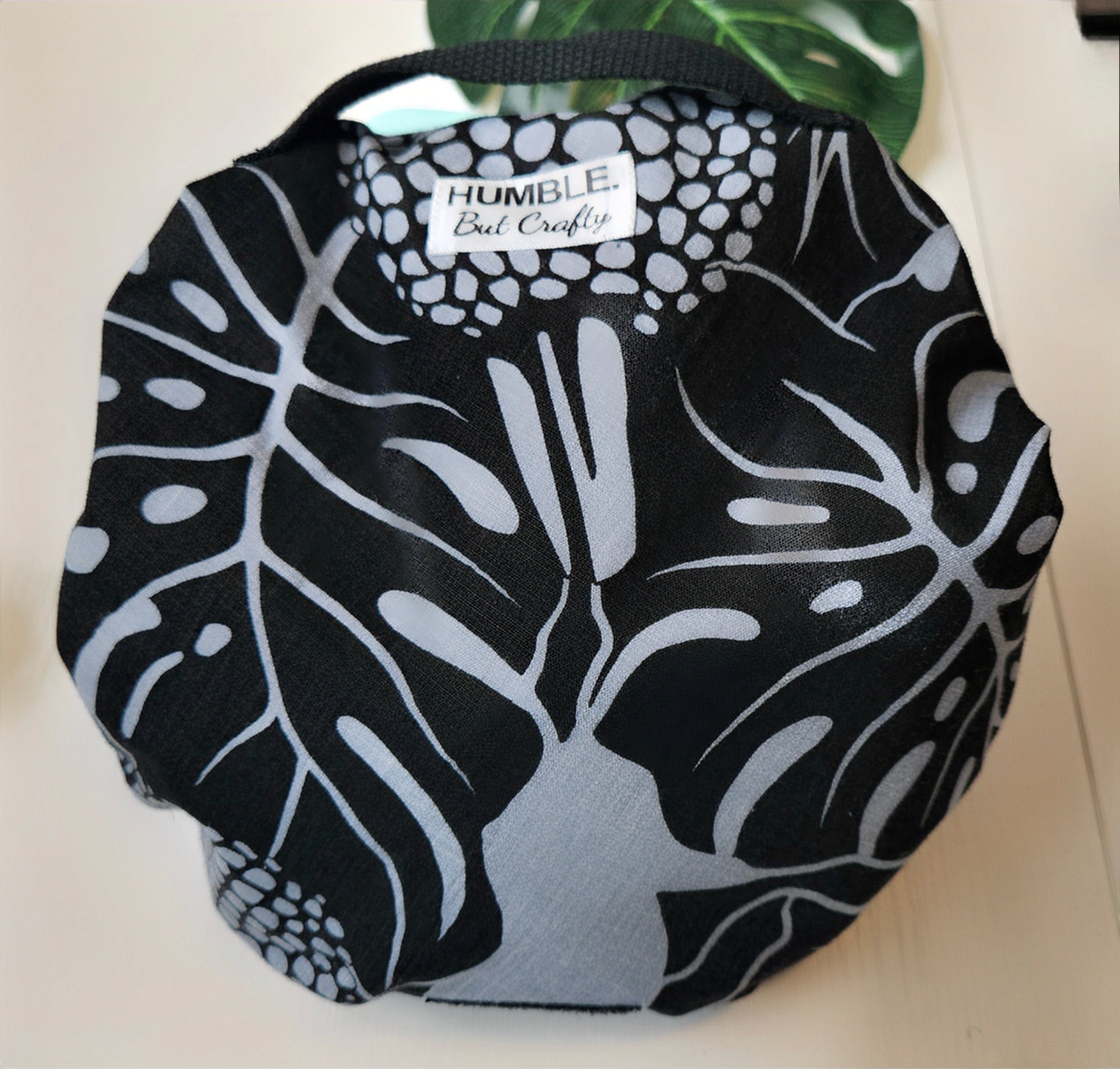 Cosmetic Bag & Make up Bag - Grey/Black Monstera