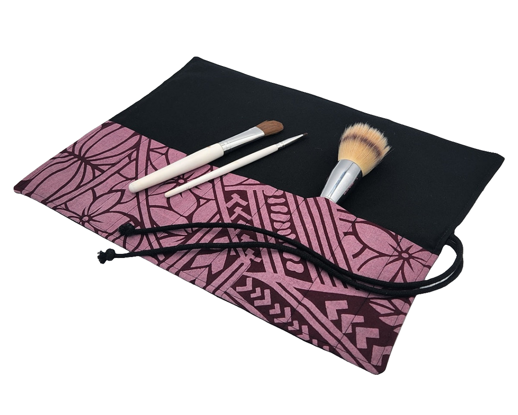 Rollable Brush Holder - Pink/Purple Plumeria