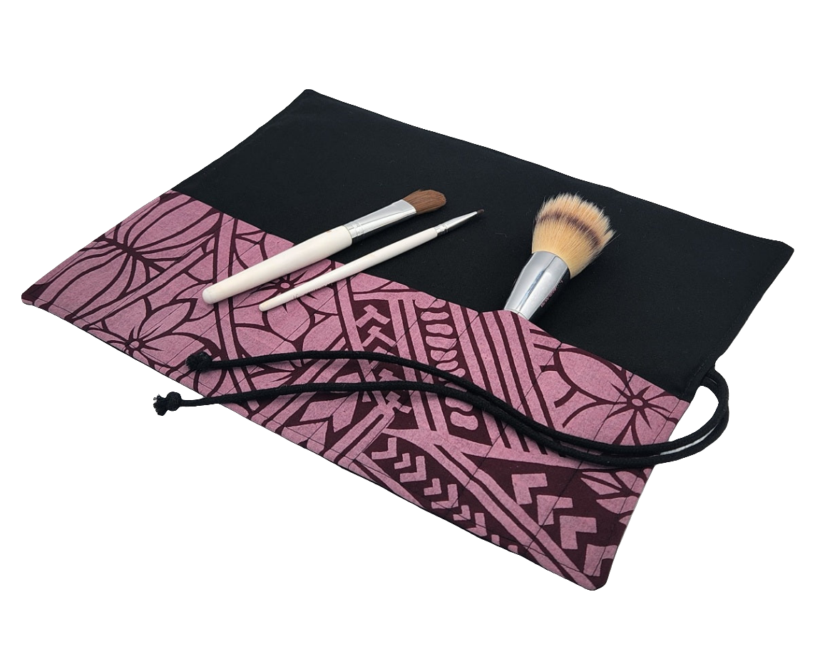 Rollable Brush Holder - Pink/Purple Plumeria